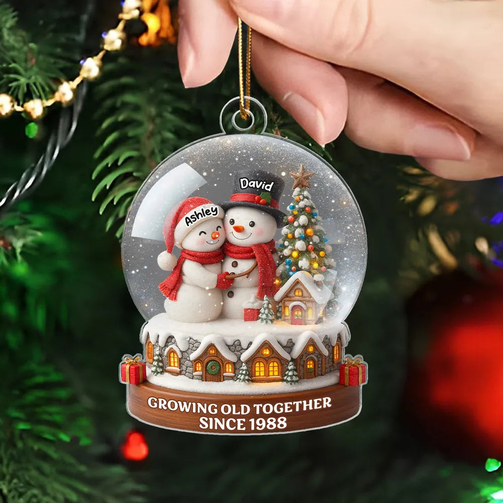 Christmas Snow Globe Acrylic Ornament | Romantic Holiday Décor | Thoughtful Gift for Couples