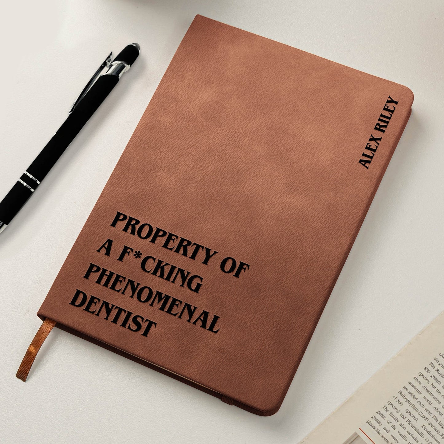 Personalized Leather Journal for a F*cking Phenomenal Professional β Bold Custom Gift for Nurse, Teacher, Boss or More