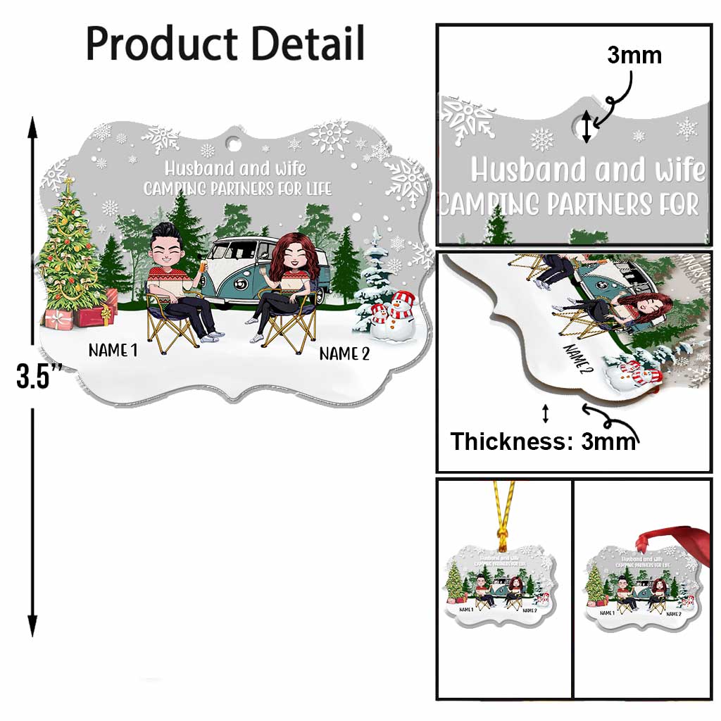 Camping Partners For Life - Personalized Christmas Camping Transparent Ornament