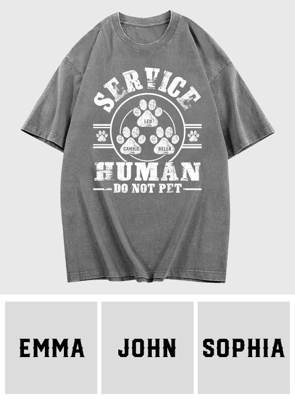 Service Human Do Not Pet - Personalized Dog Wash T-Shirt