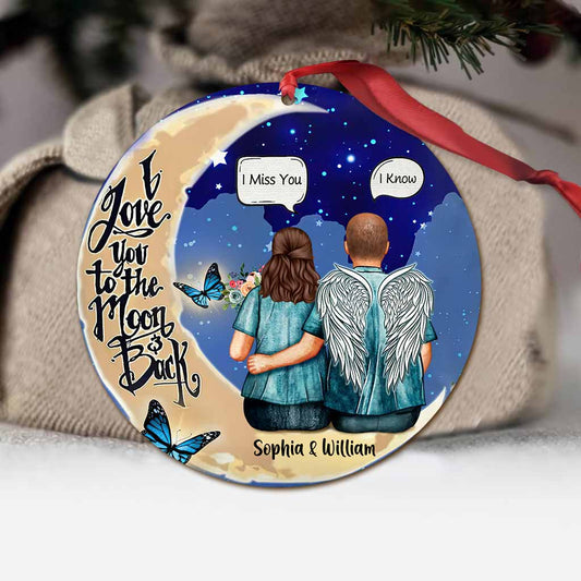 I Miss You - Personalized Christmas Couple Ornament (Printed On Both Sides)