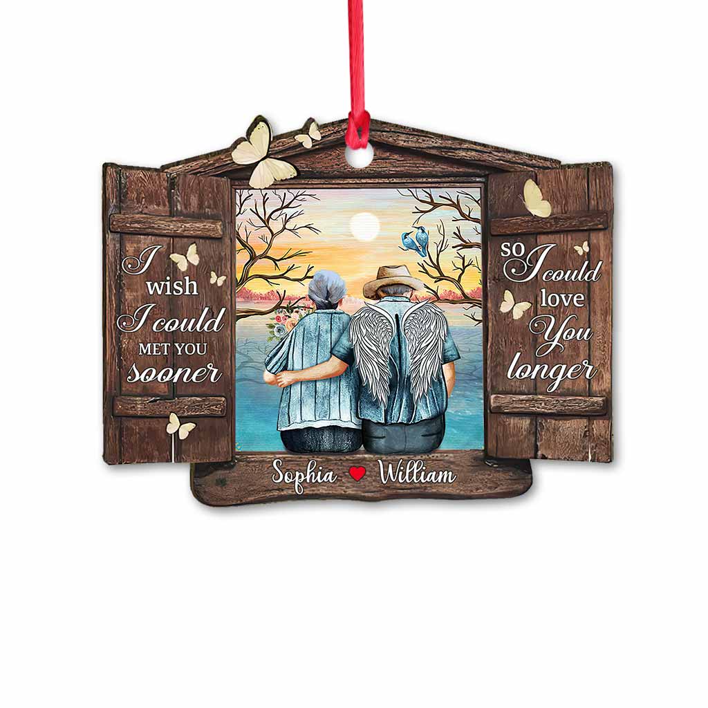 Wish You Were Here - Personalized Christmas Couple Ornament (Printed On Both Sides)