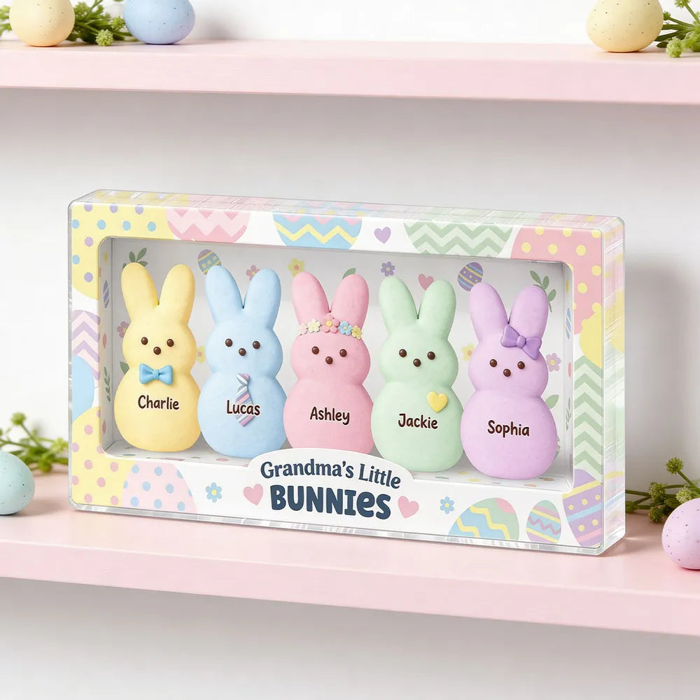 Personalized Shaped Acrylic Block Plaque Grandma's Little Bunnies Easter Shelf Decor, Unique Gift for Grandma