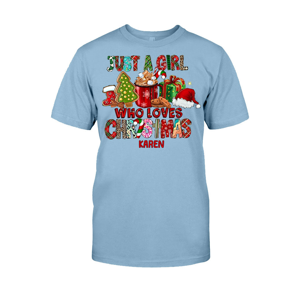 Just A Girl Who Loves Christmas - Personalized Christmas T-shirt And Hoodie