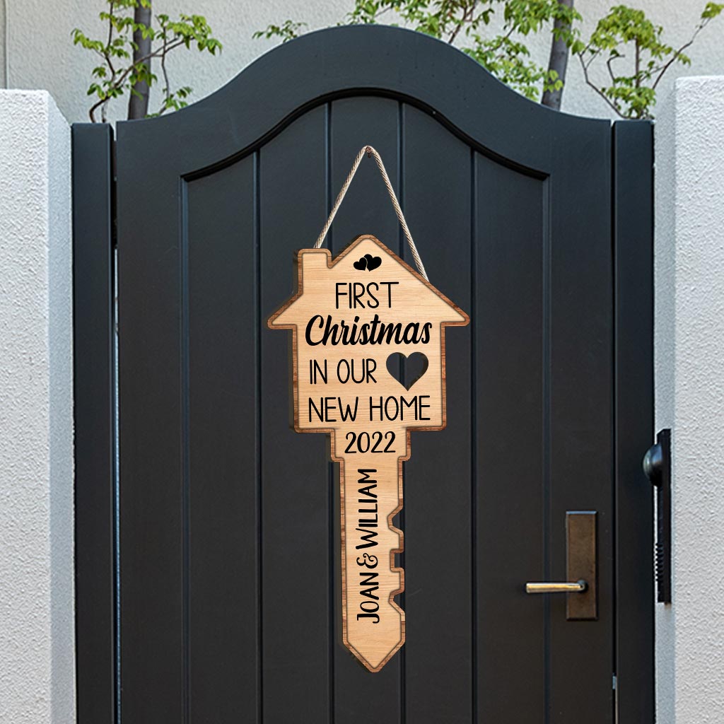 First Christmas - Personalized Couple Wood Sign