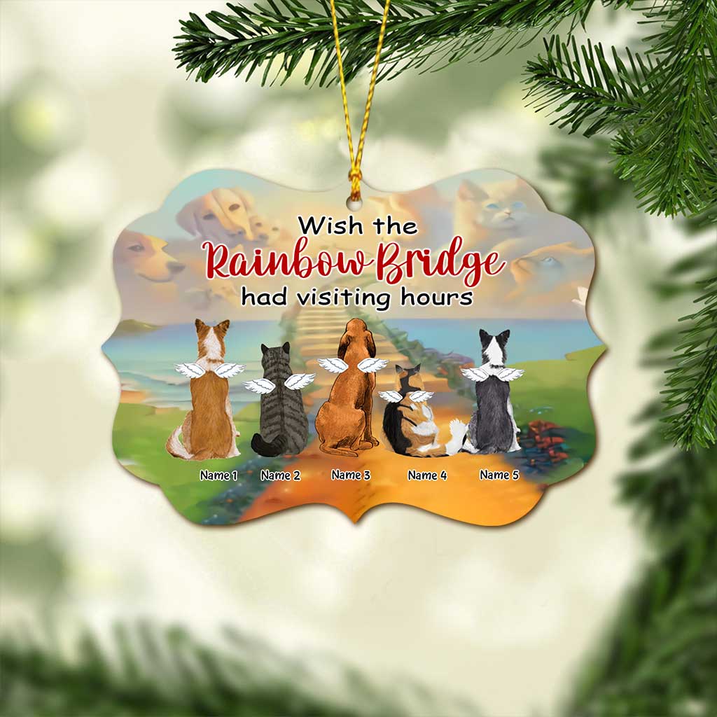 Rainbow Bridge In My Heart - Personalized Christmas Dog Ornament (Printed On Both Sides)
