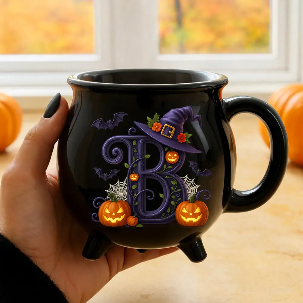 Halloween Ceramic Cauldron Mug, High Clarity, Gift for Friends & Family