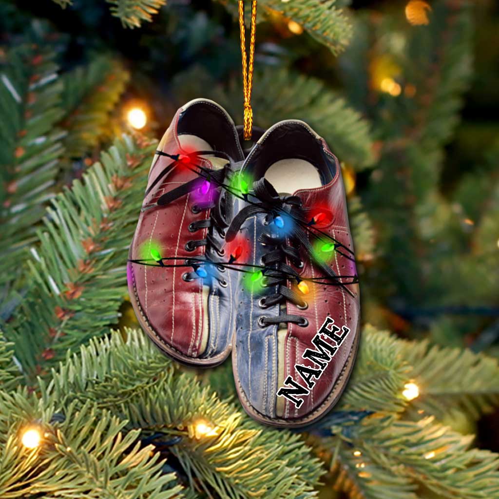 Bowling Items Collection - Personalized Christmas Bowling Ornament (Printed On Both Sides)