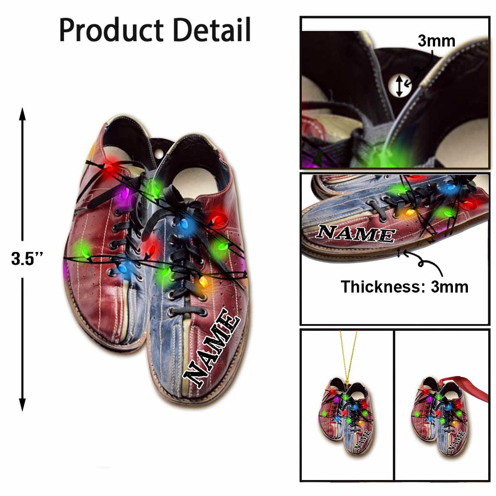 Bowling Items Collection - Personalized Christmas Bowling Ornament (Printed On Both Sides)