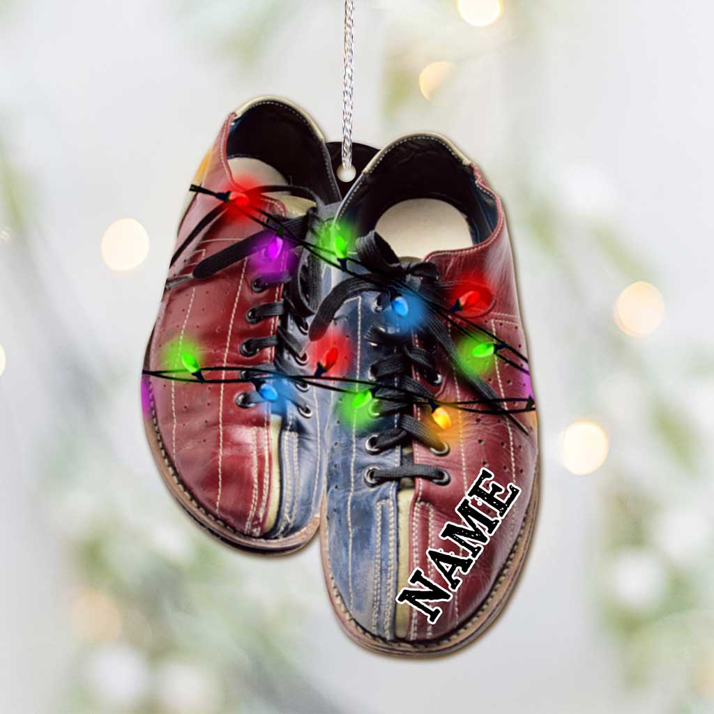 Bowling Items Collection - Personalized Christmas Bowling Ornament (Printed On Both Sides)