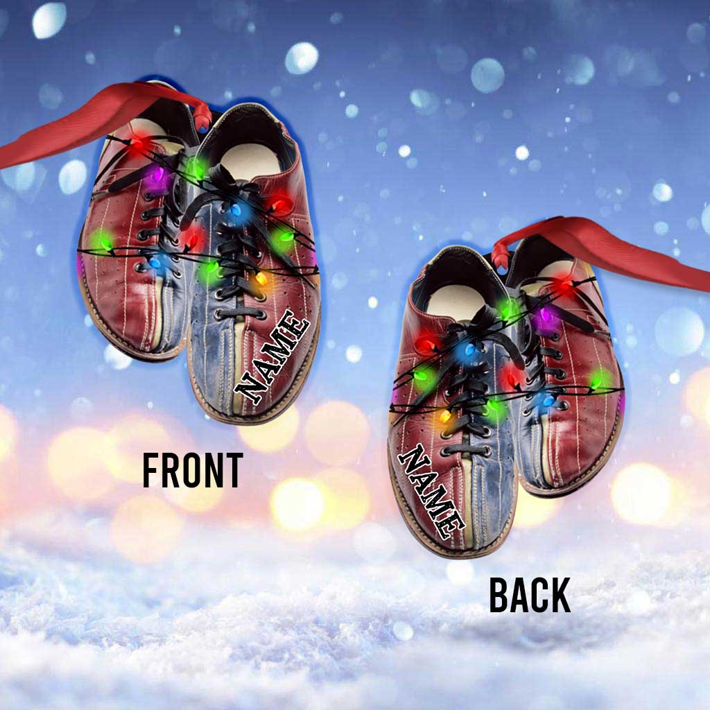 Bowling Items Collection - Personalized Christmas Bowling Ornament (Printed On Both Sides)
