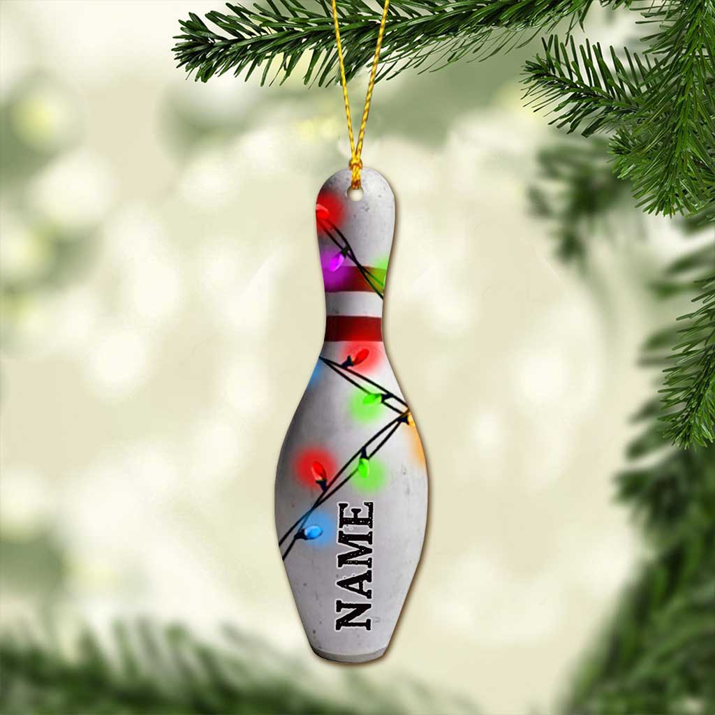 Bowling Items Collection - Personalized Christmas Bowling Ornament (Printed On Both Sides)