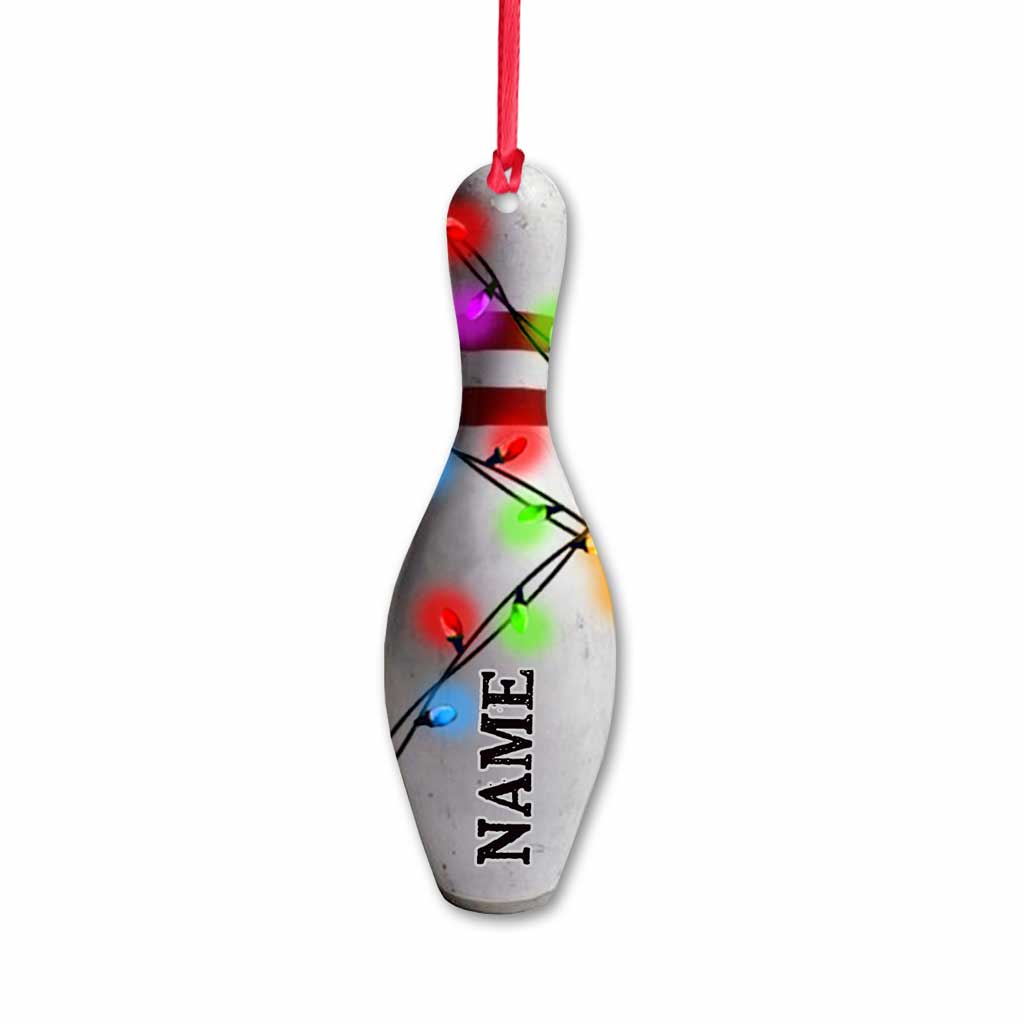 Bowling Items Collection - Personalized Christmas Bowling Ornament (Printed On Both Sides)