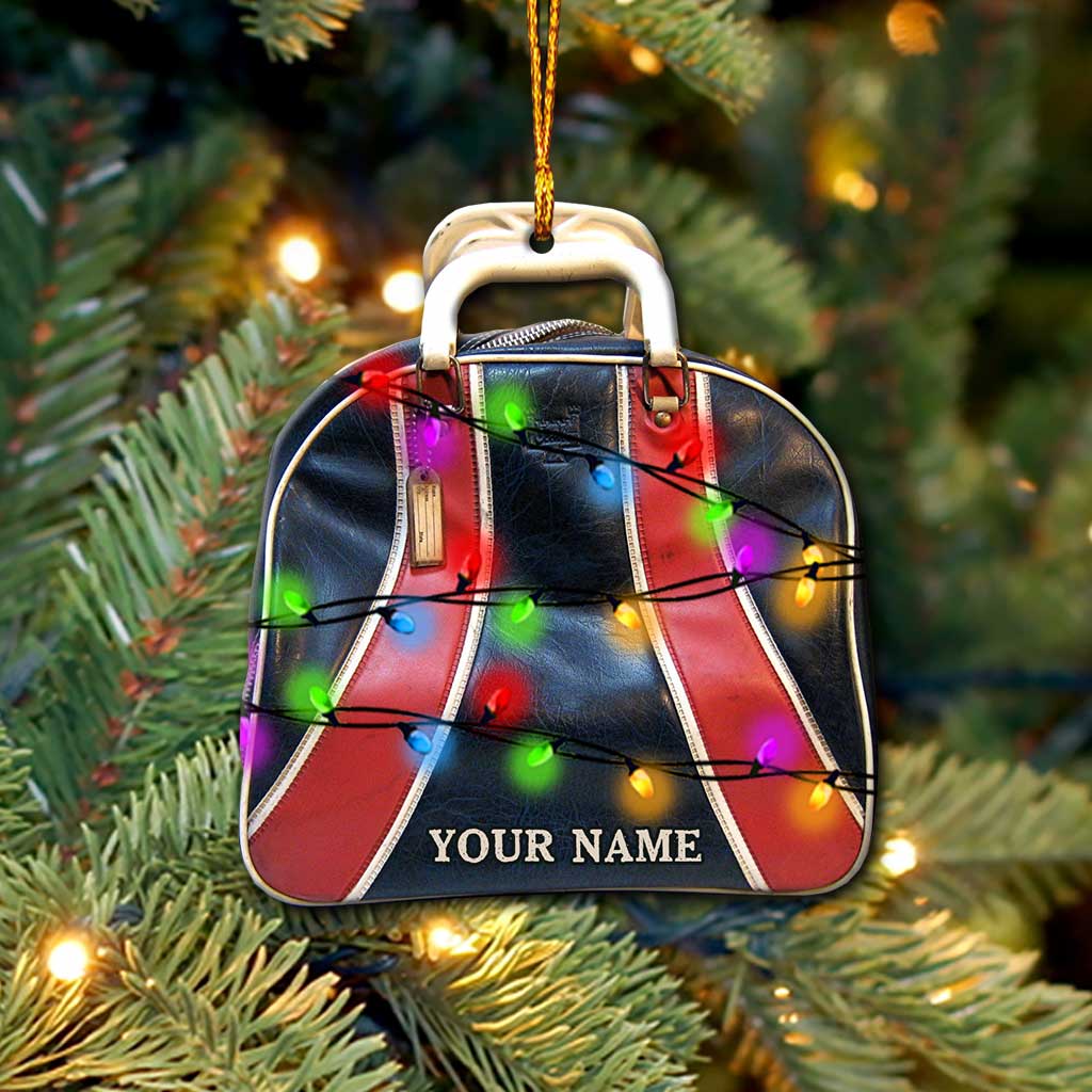 Bowling Items Collection - Personalized Christmas Bowling Ornament (Printed On Both Sides)