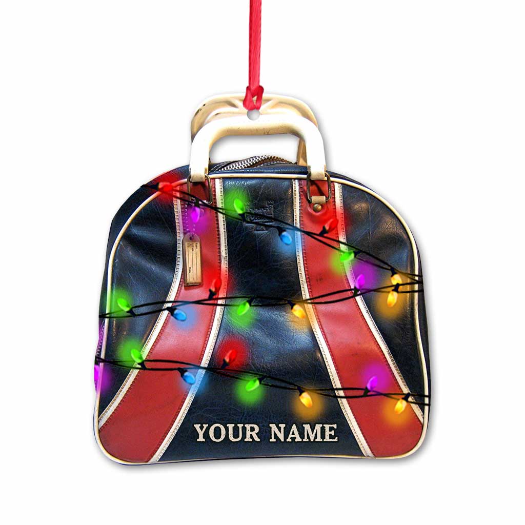 Bowling Items Collection - Personalized Christmas Bowling Ornament (Printed On Both Sides)