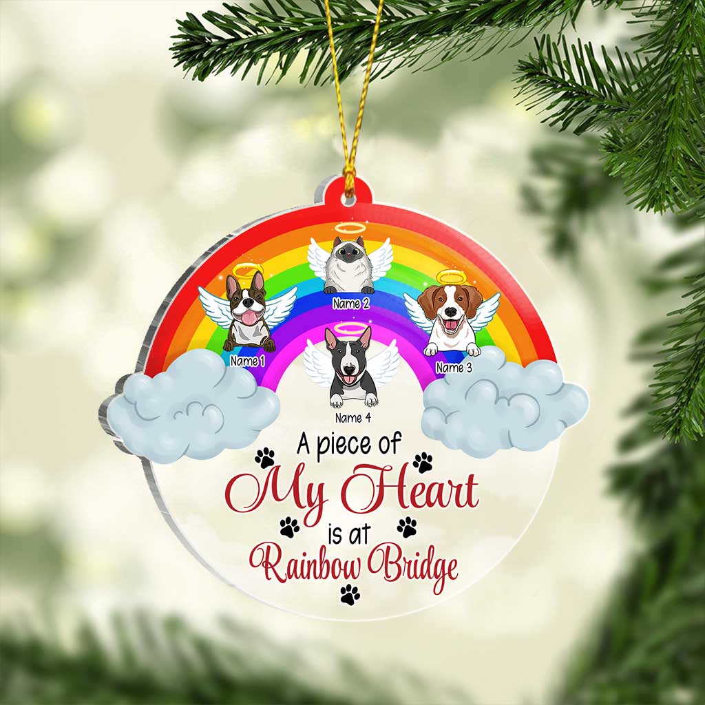 A Piece Of My Heart - Personalized Christmas Dog Transparent Ornament