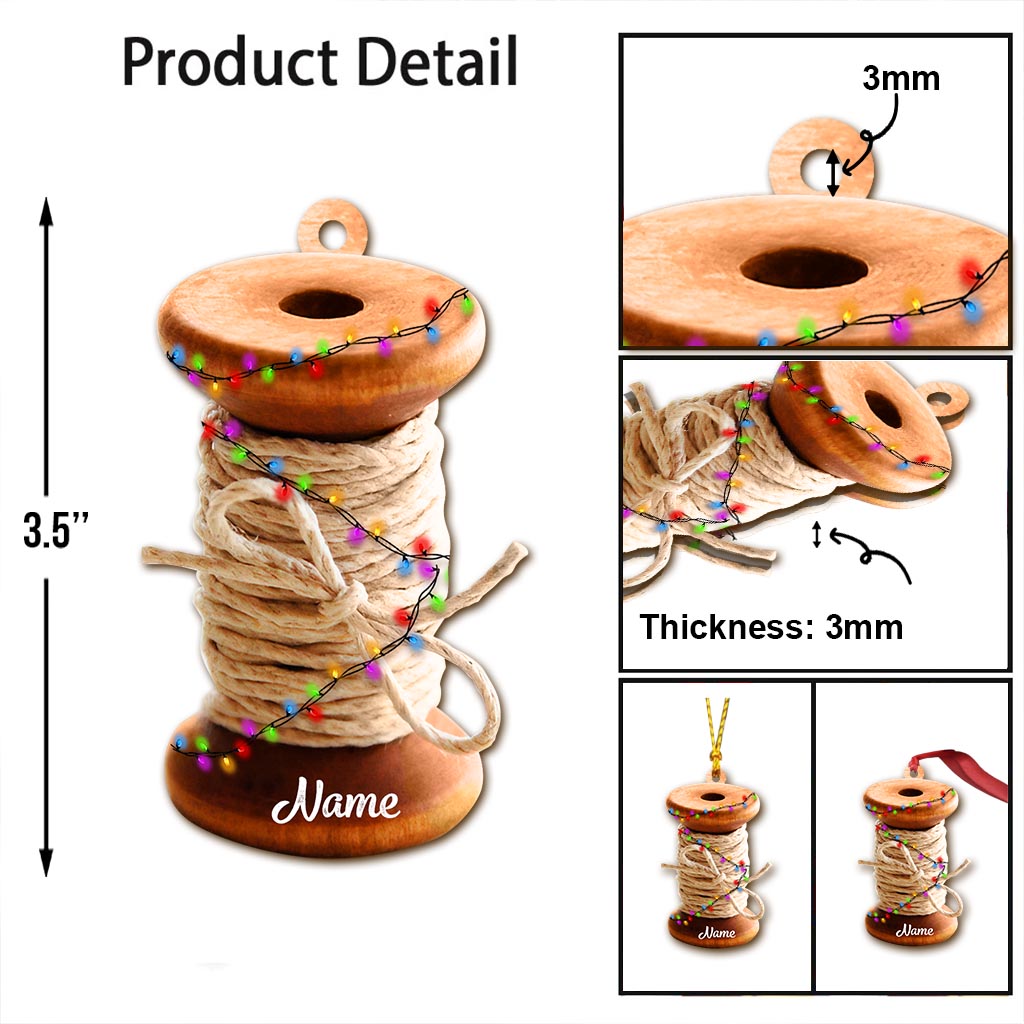 Sewing Items Collection - Personalized Christmas Sewing Ornament (Printed On Both Sides)