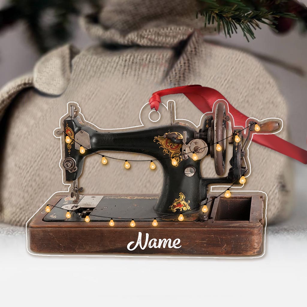 Sewing Items Collection - Personalized Christmas Sewing Transparent Ornament