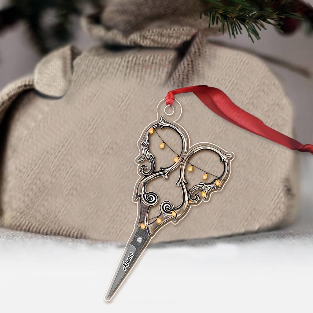 Sewing Items Collection - Personalized Christmas Sewing Transparent Ornament