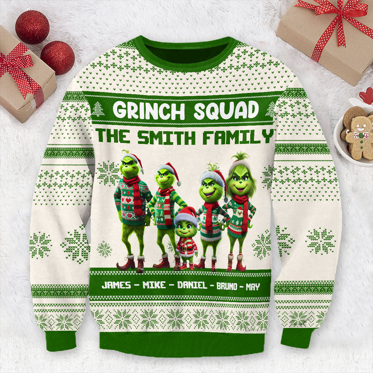 Grinch Squad - Personalized Stole Christmas Ugly Sweater