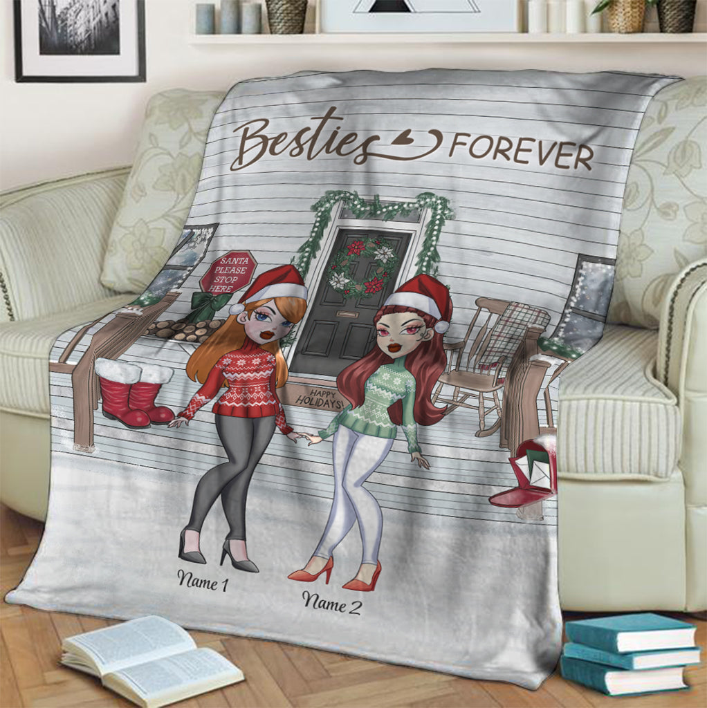 Bestie - Personalized Christmas Bestie Blanket