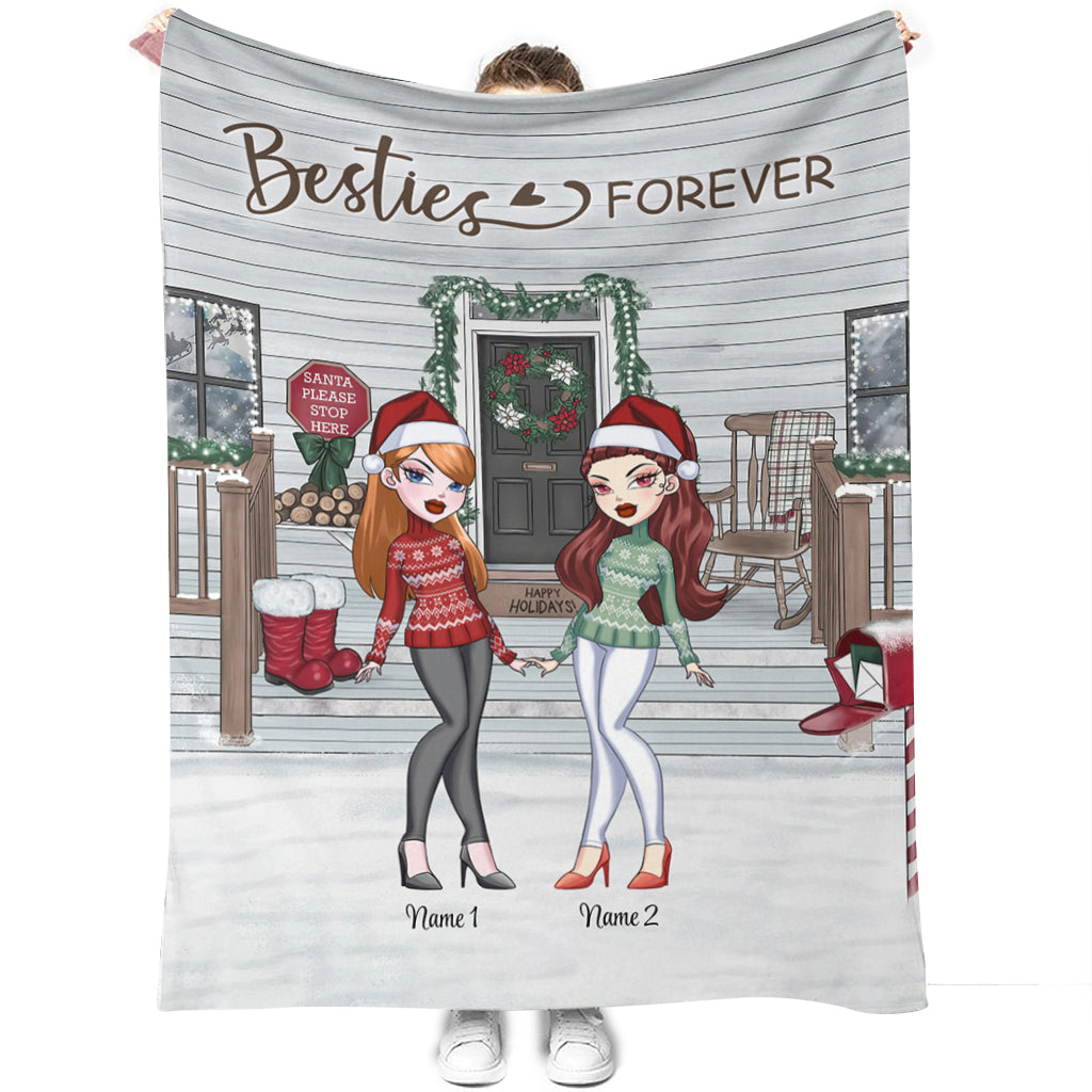Bestie - Personalized Christmas Bestie Blanket