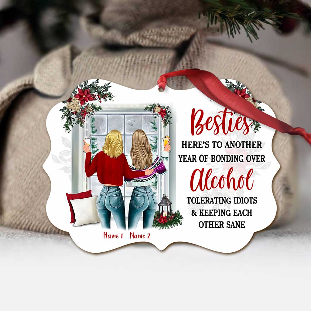 Besties Forever - Personalized Christmas Bestie Ornament (Printed On Both Sides)
