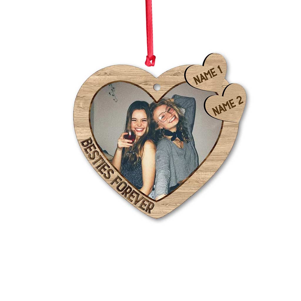 Bestie Forever - Personalized Christmas Bestie Ornament (Printed On Both Sides)