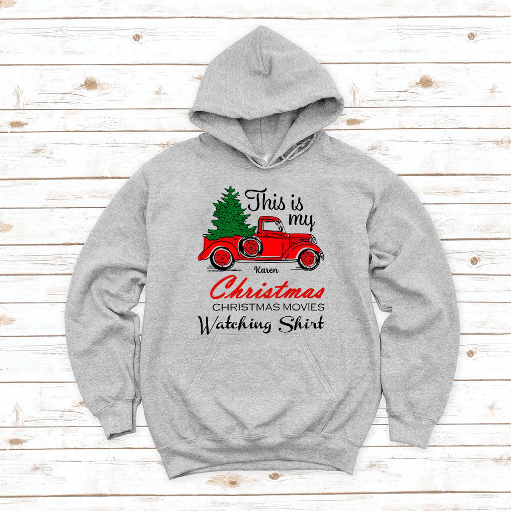 This Is My Christmas Movie Watching Shirt - Personalized Christmas T-shirt And Hoodie