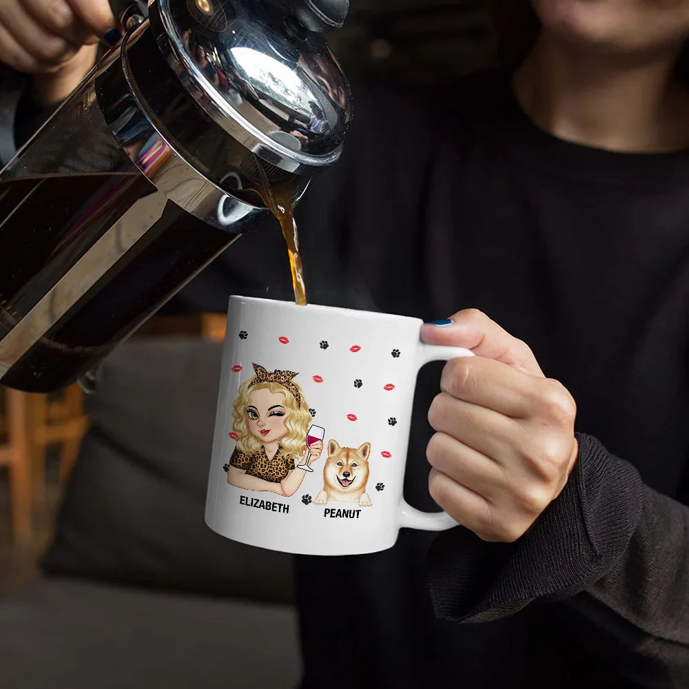 Custom Dog Mom Ceramic Mug - Personalized Two-Tone Cup for Dog Lovers