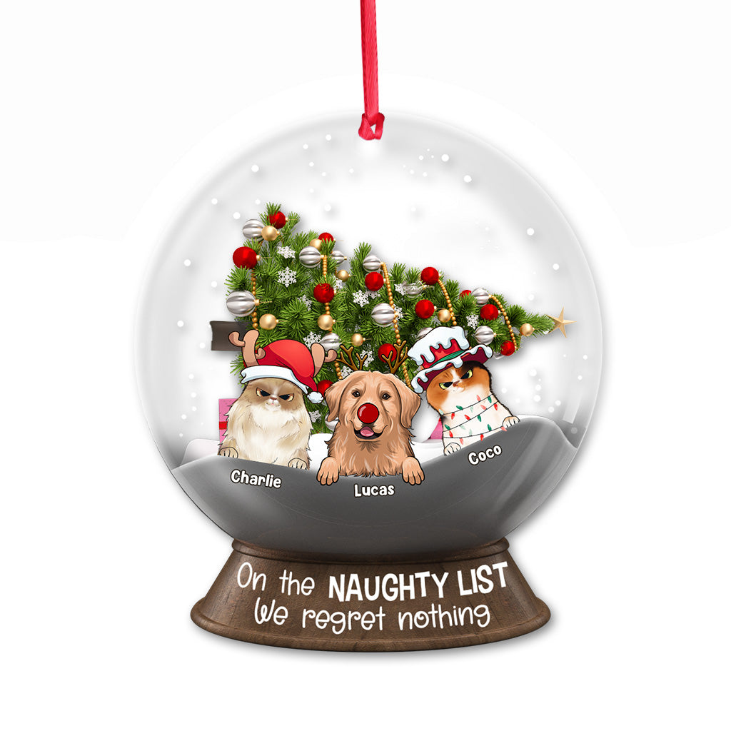 On The Naughty List - Personalized Cat Transparent Ornament