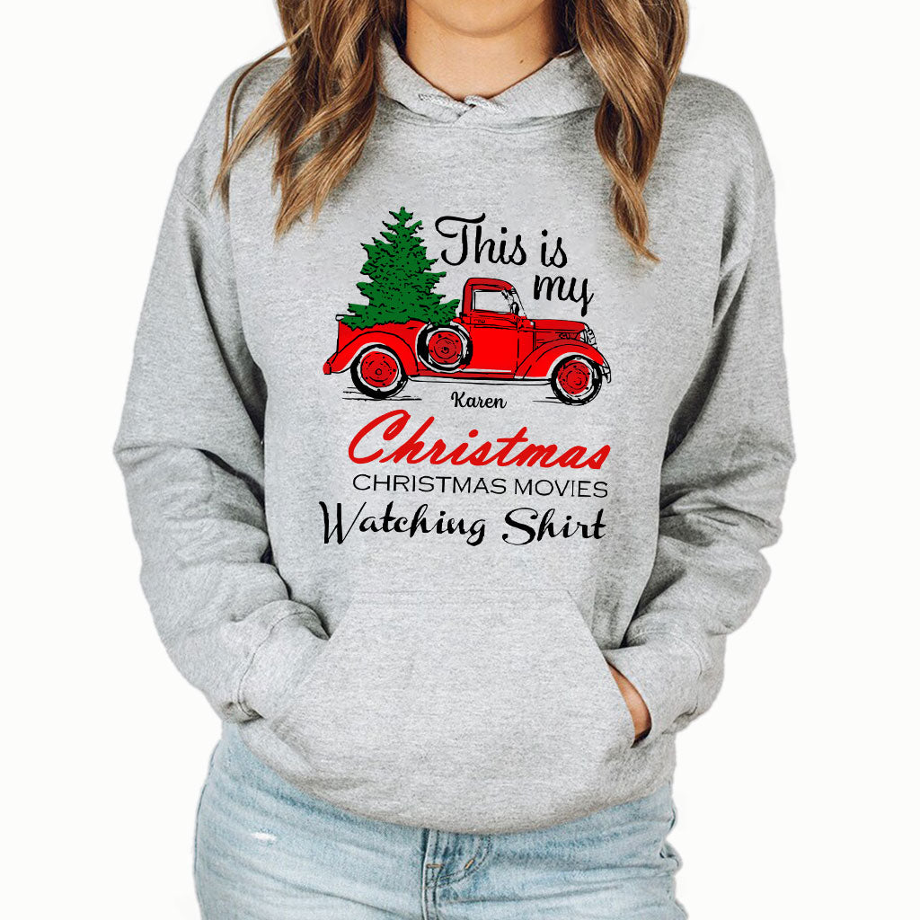 This Is My Christmas Movie Watching Shirt - Personalized Christmas T-shirt And Hoodie