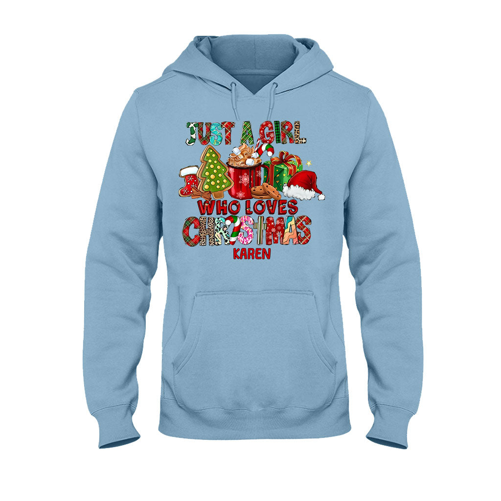 Just A Girl Who Loves Christmas - Personalized Christmas T-shirt And Hoodie