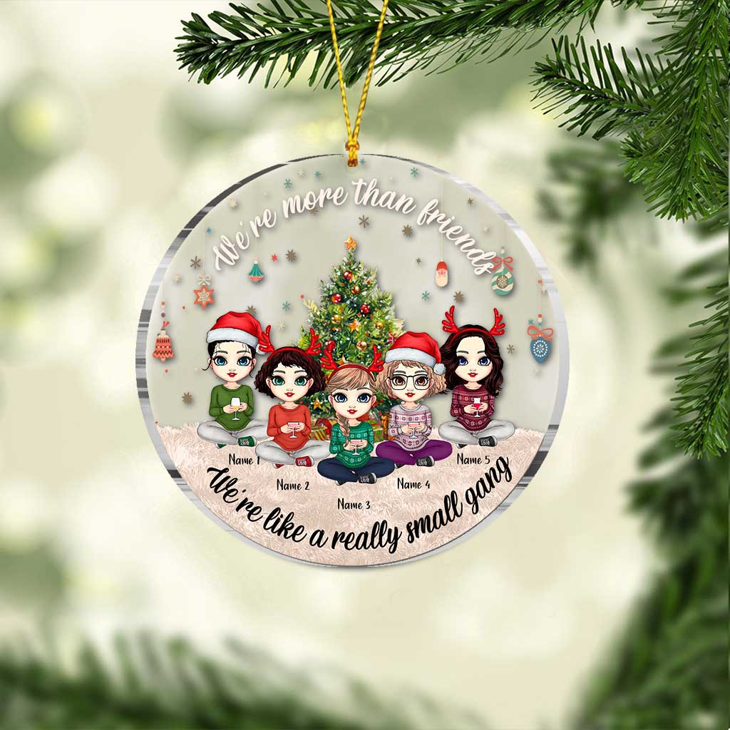 We're More Than Friends - Personalized Christmas Bestie Transparent Ornament