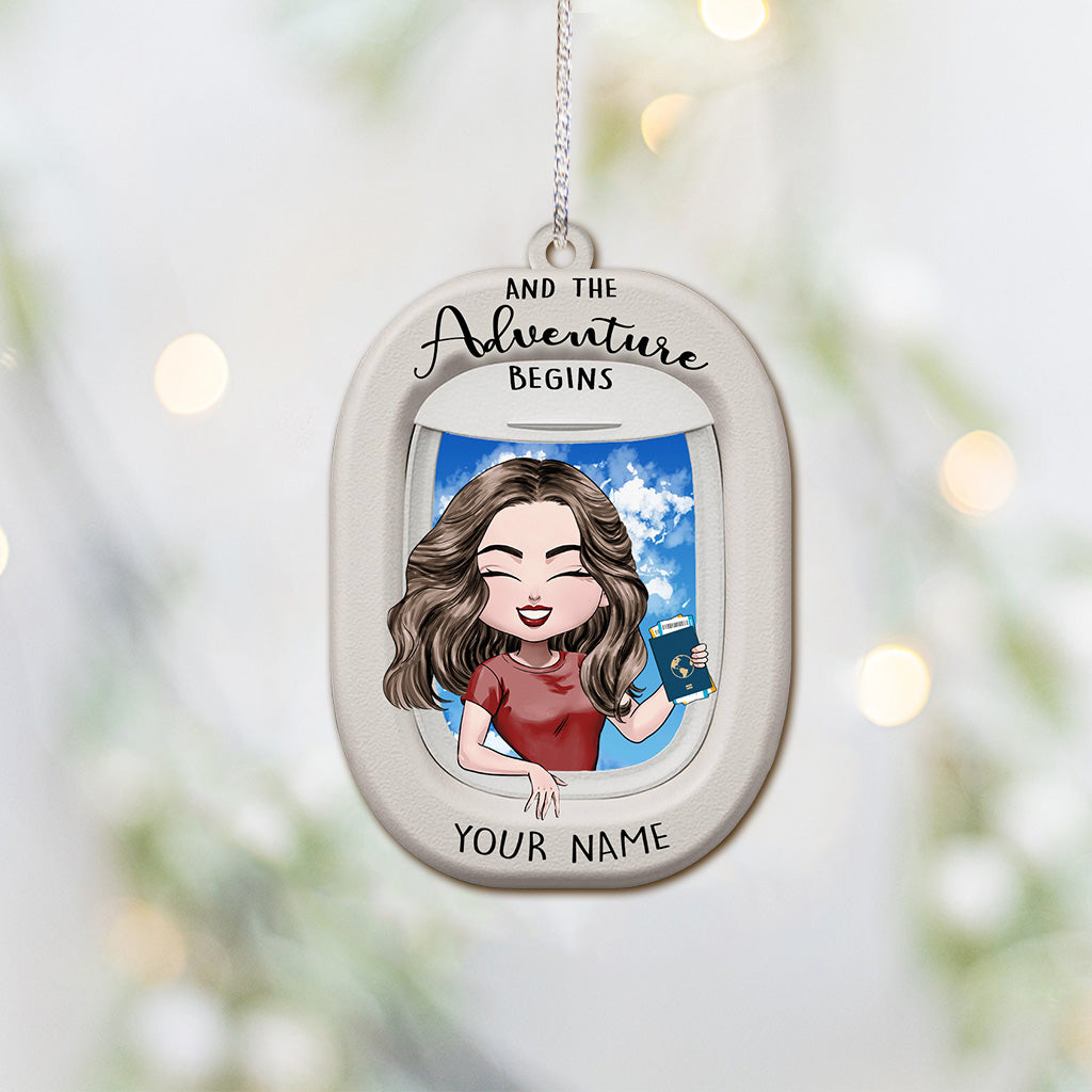 And The Adventure Begins - Personalized Christmas Travelling Ornament (Printed On Both Sides)