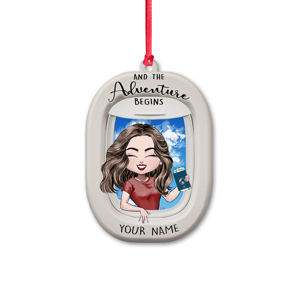 And The Adventure Begins - Personalized Christmas Travelling Ornament (Printed On Both Sides)