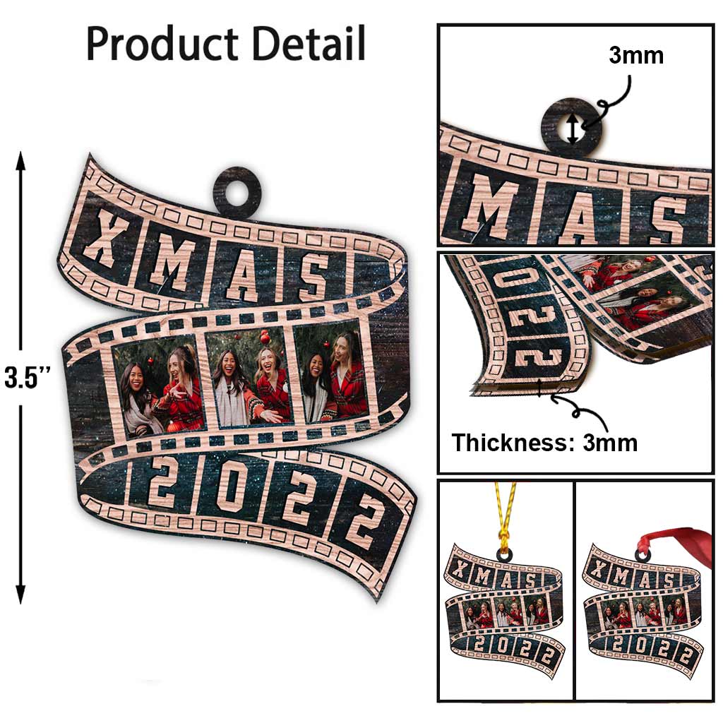 Besties Film Roll Christmas 2022 - Personalized Christmas Bestie Ornament (Printed On Both Sides)