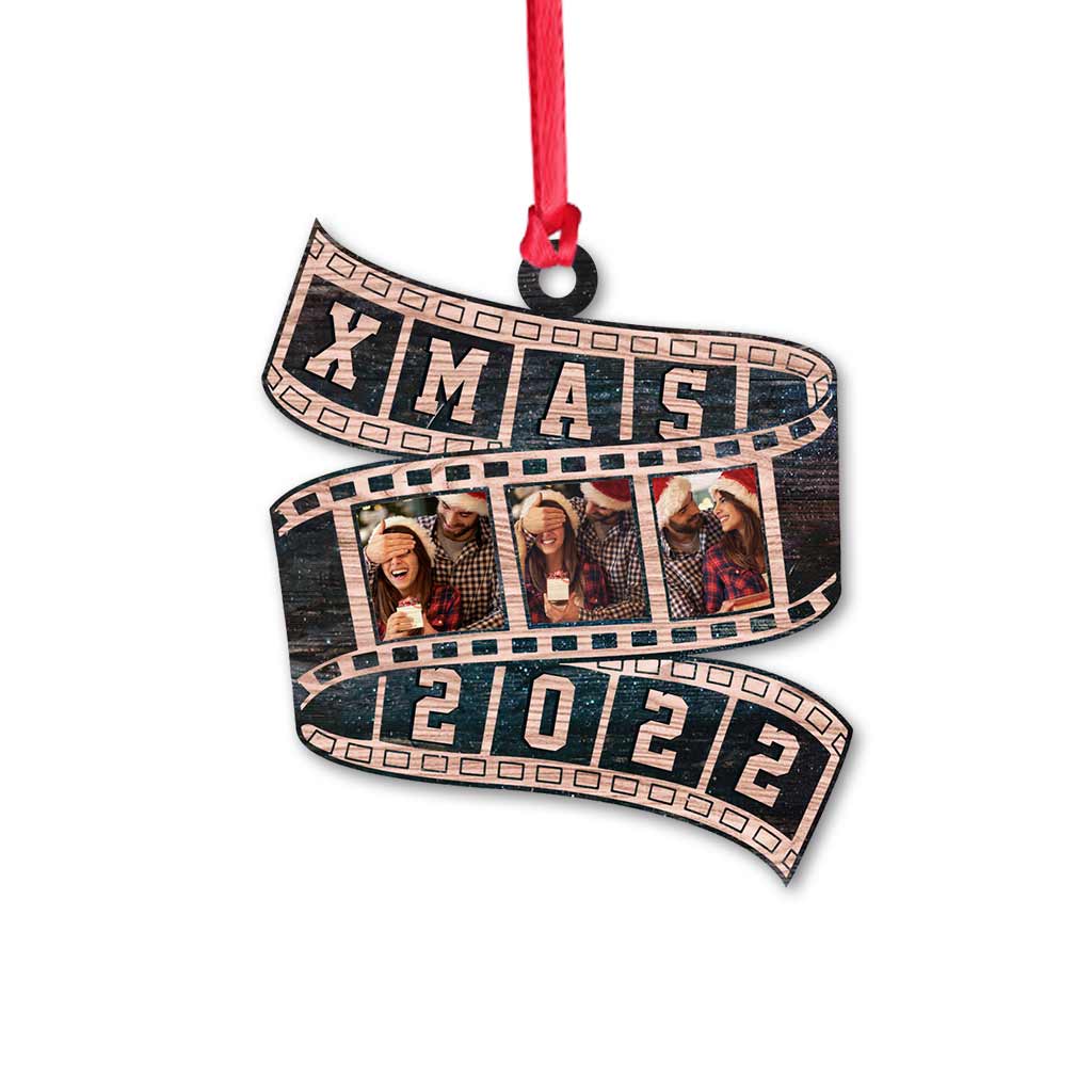 Couple Film Roll Christmas 2022 - Personalized Christmas Couple Ornament (Printed On Both Sides)