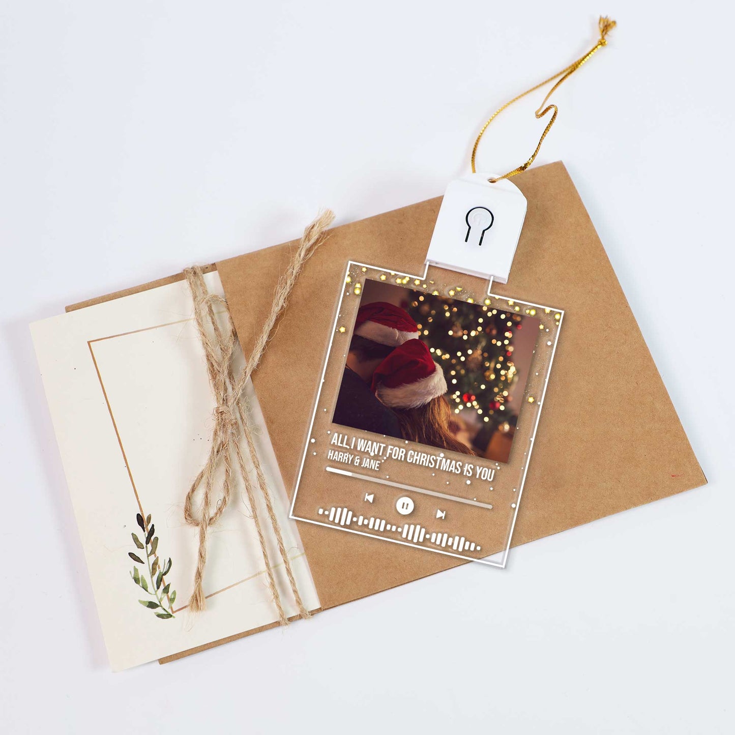 All I Want For Christmas Is You - Personalized Christmas Couple Shaped Led Acrylic Ornament