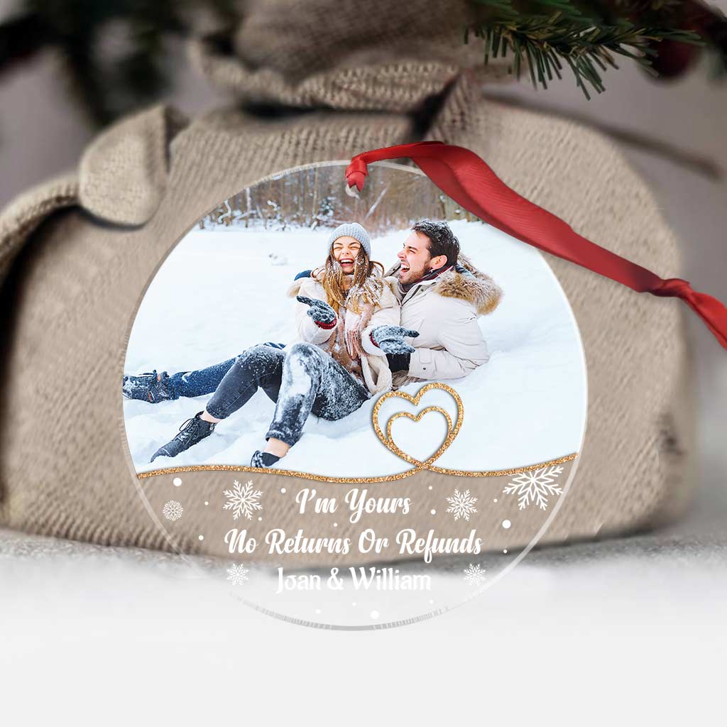 I'm Yours - Personalized Christmas Couple Transparent Ornament