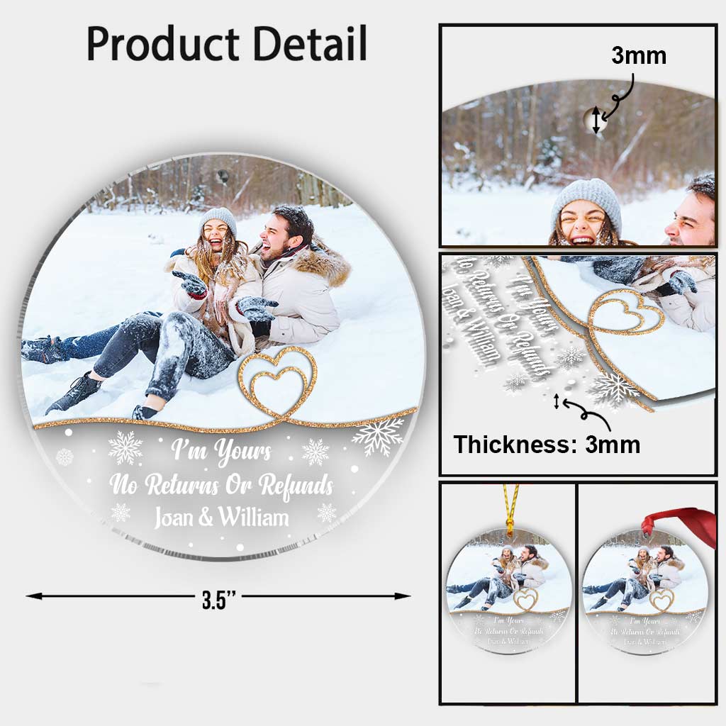 I'm Yours - Personalized Christmas Couple Transparent Ornament