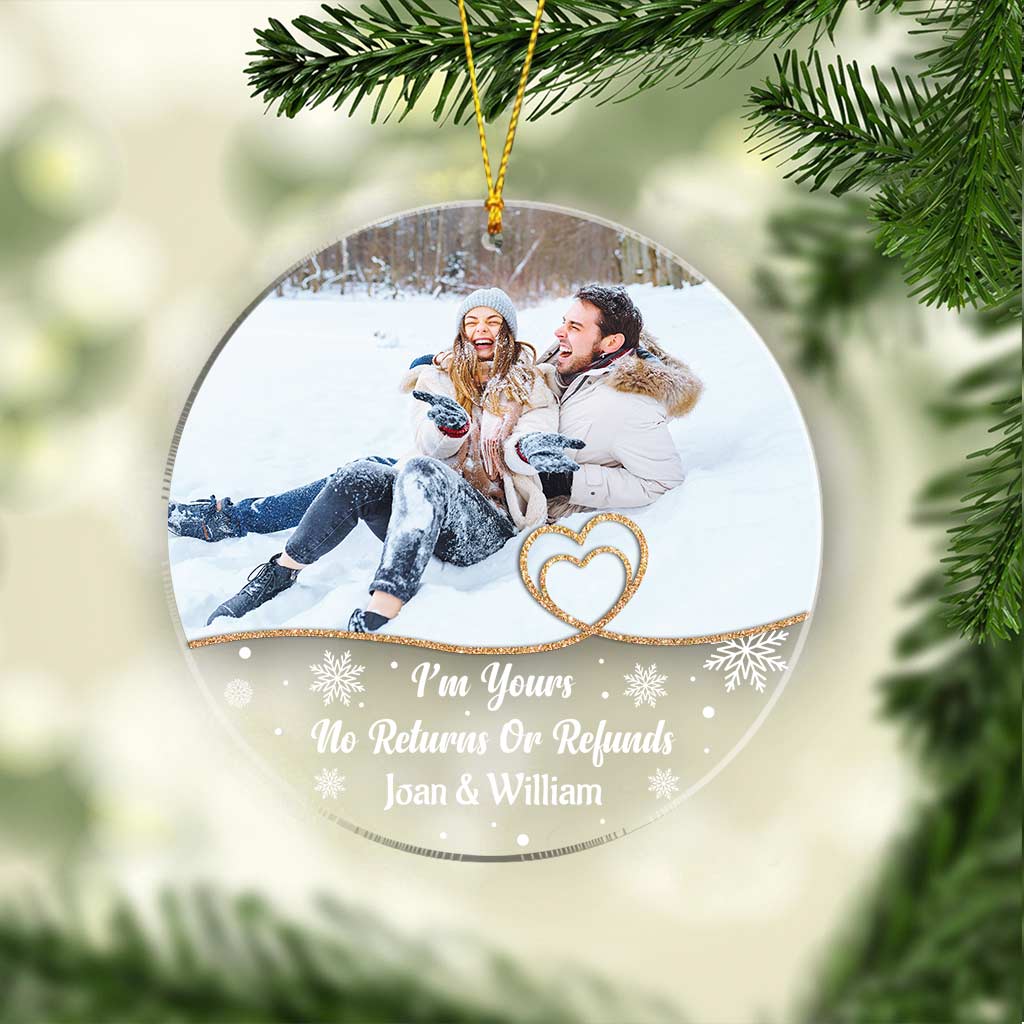 I'm Yours - Personalized Christmas Couple Transparent Ornament