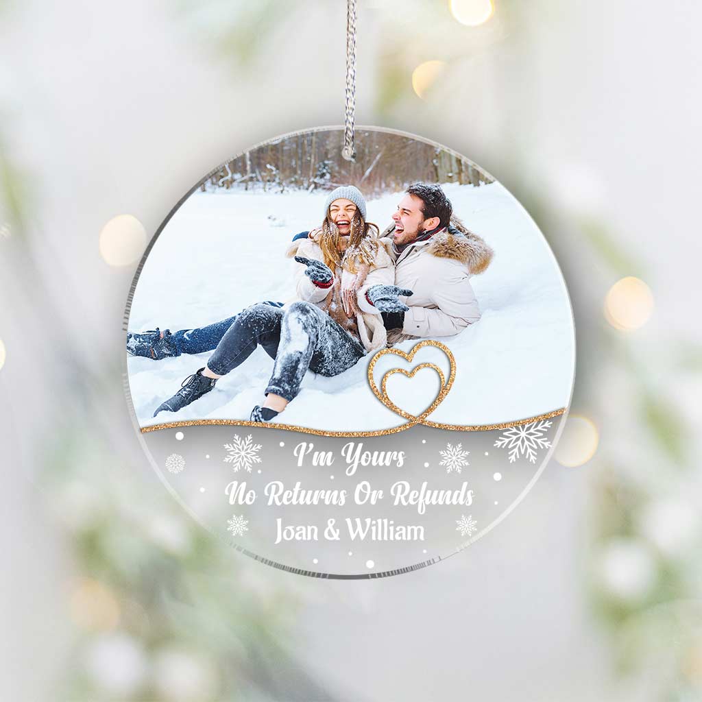 I'm Yours - Personalized Christmas Couple Transparent Ornament