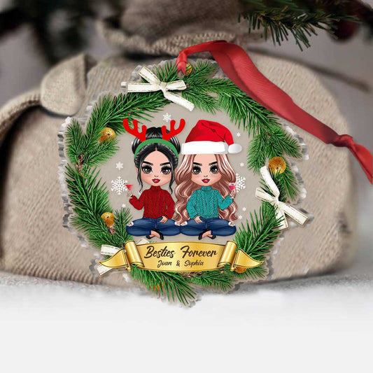 Besties Forever - Personalized Christmas Bestie Transparent Ornament