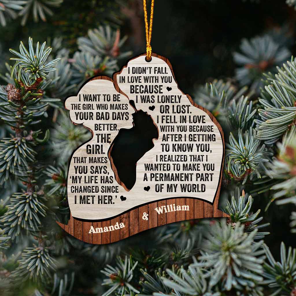 I Wanted To Make You A Permanent Part Of My World - Personalized Couple Ornament (Printed On Both Sides)