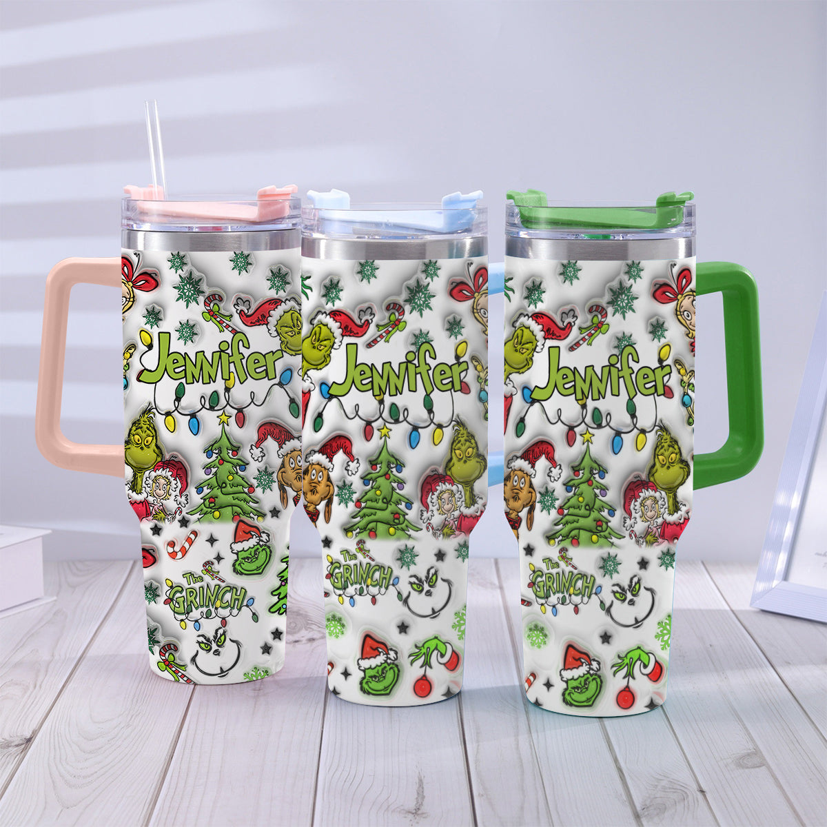Any Name - Personalized Stole Christmas Tumbler With Handle