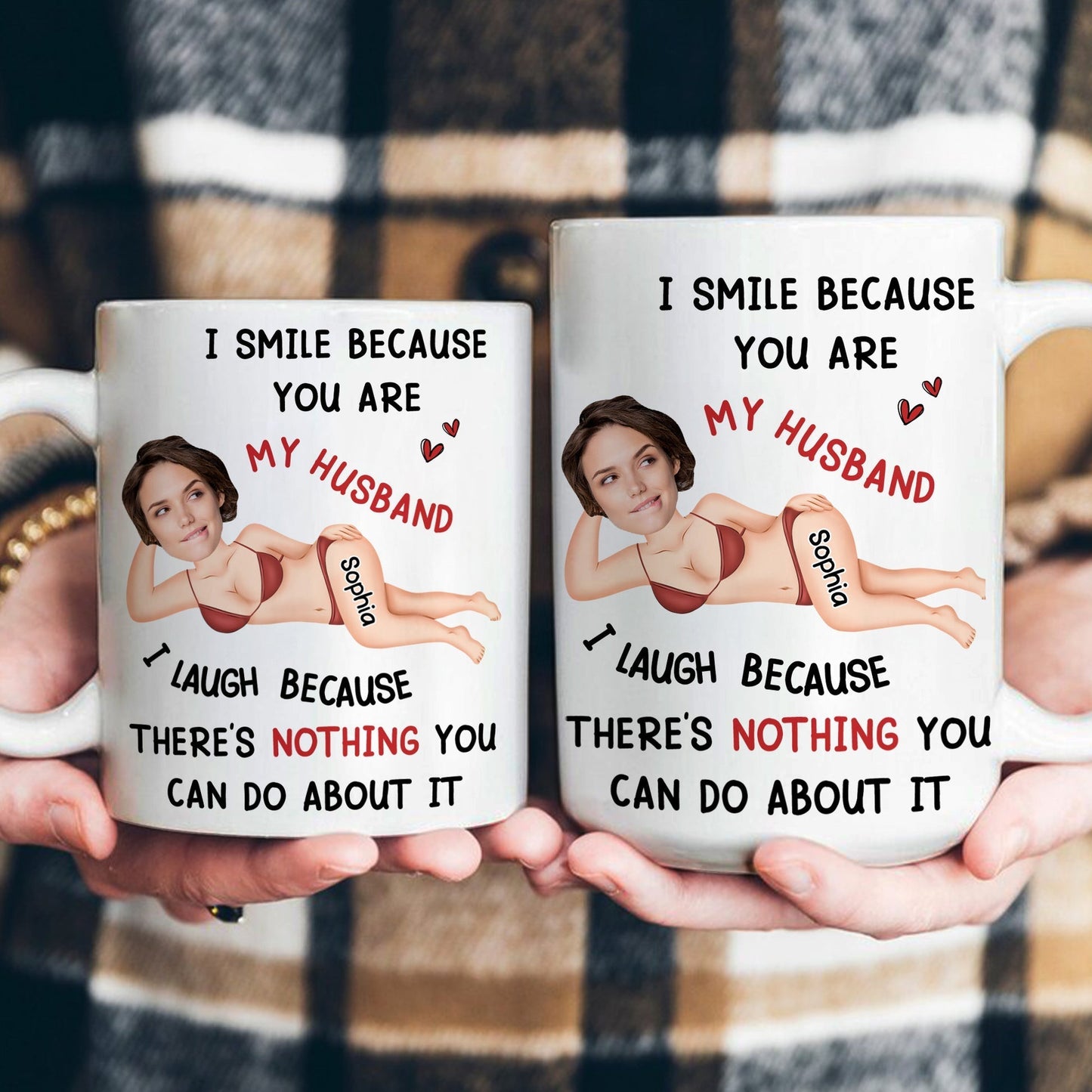 Personalized White Ceramic Mug Funny Husband Love Quote With Custom Photo Look Unique Valentine Gift