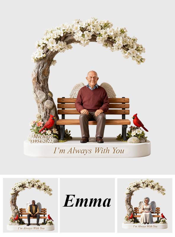 Custom Memorial Latin Grandma Bench Figurine - Personalized Funeral Remembrance Diorama Statue, Sympathy Loss of Grandma Wife Angel Family Keepsake