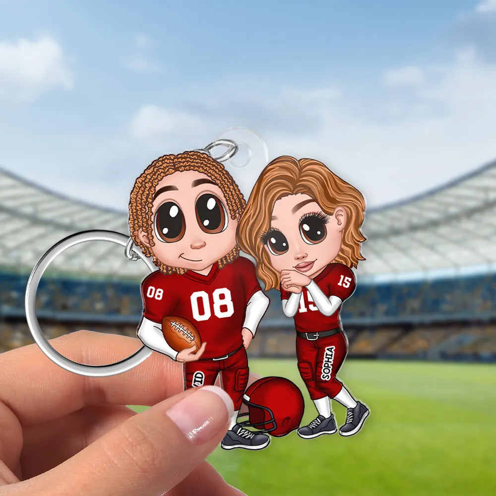 You’re My End-Zone Football Couple Acrylic Keychain – Y2K Style Personalized Gift