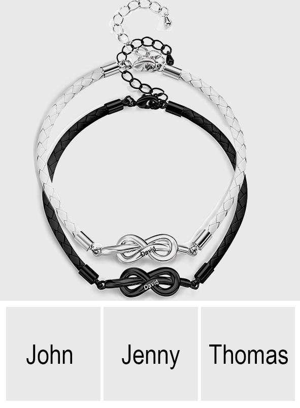 Any Names - Personalized Roped Couple Bracelet